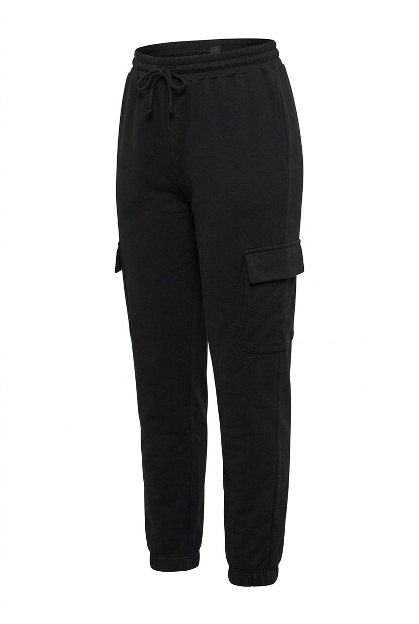 Plus Size Elastic Waist and Cuffed Pocketed Cargo Jogger Pants