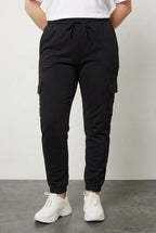 Plus Size Elastic Waist and Cuffed Pocketed Cargo Jogger Pants