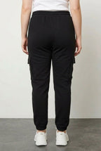Plus Size Elastic Waist and Cuffed Pocketed Cargo Jogger Pants