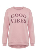 Plus Size Text Print Crew Neck Sweatshirt