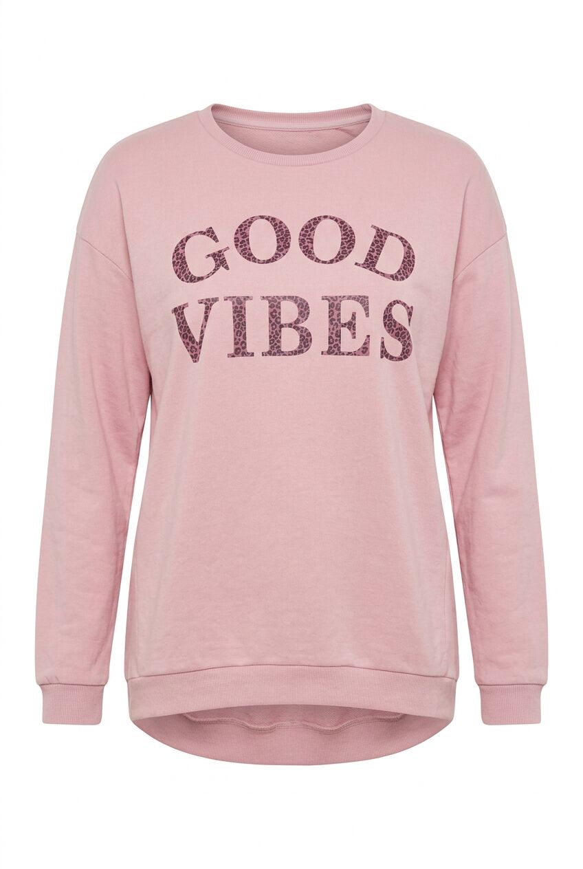 Plus Size Text Print Crew Neck Sweatshirt