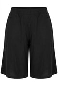 Plus Size Elastic Waist Pocketed Short Cut Wide Leg Shorts