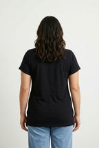 Plus Size Short Sleeve V-Neck Side Slit Basic T-shirt