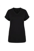 Plus Size Short Sleeve V-Neck Side Slit Basic T-shirt