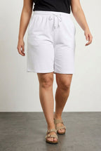 Plus Size Pocketed Drawstring Waist Loose Fit Jogger Shorts