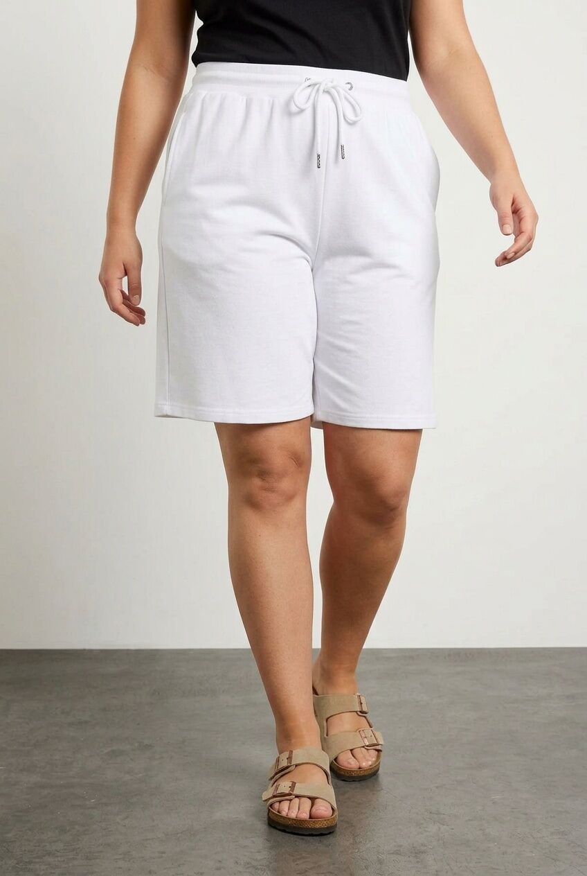 Plus Size Pocketed Drawstring Waist Loose Fit Jogger Shorts