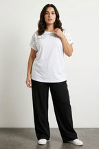 Floral Mesh Panel T-shirt