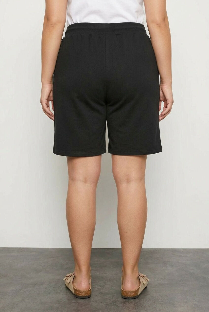 Plus Size Pocketed Drawstring Waist Loose Fit Jogger Shorts