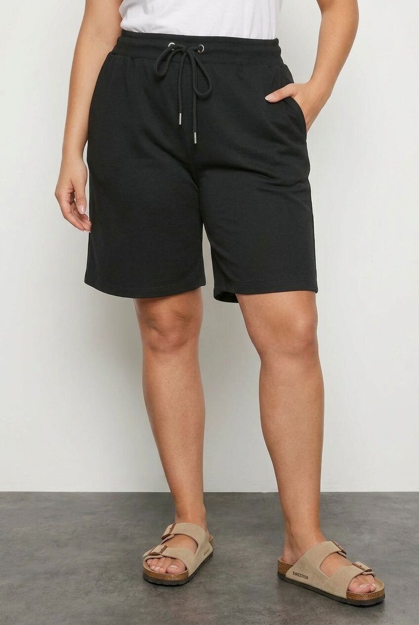 Plus Size Pocketed Drawstring Waist Loose Fit Jogger Shorts