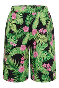 Plus Size Elastic Waist Patterned Loose Fit Stretchy Shorts