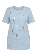 Plus Size Crew Neck Sequin Embellished Short Sleeve T-shirt