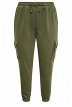 Plus Size Cargo Jogger Pants with Elasticated Hem and Pocket Detail