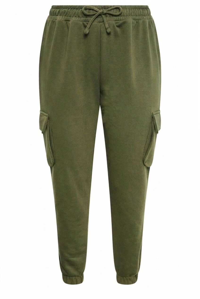 Plus Size Cargo Jogger Pants with Elasticated Hem and Pocket Detail