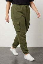 Plus Size Cargo Jogger Pants with Elasticated Hem and Pocket Detail