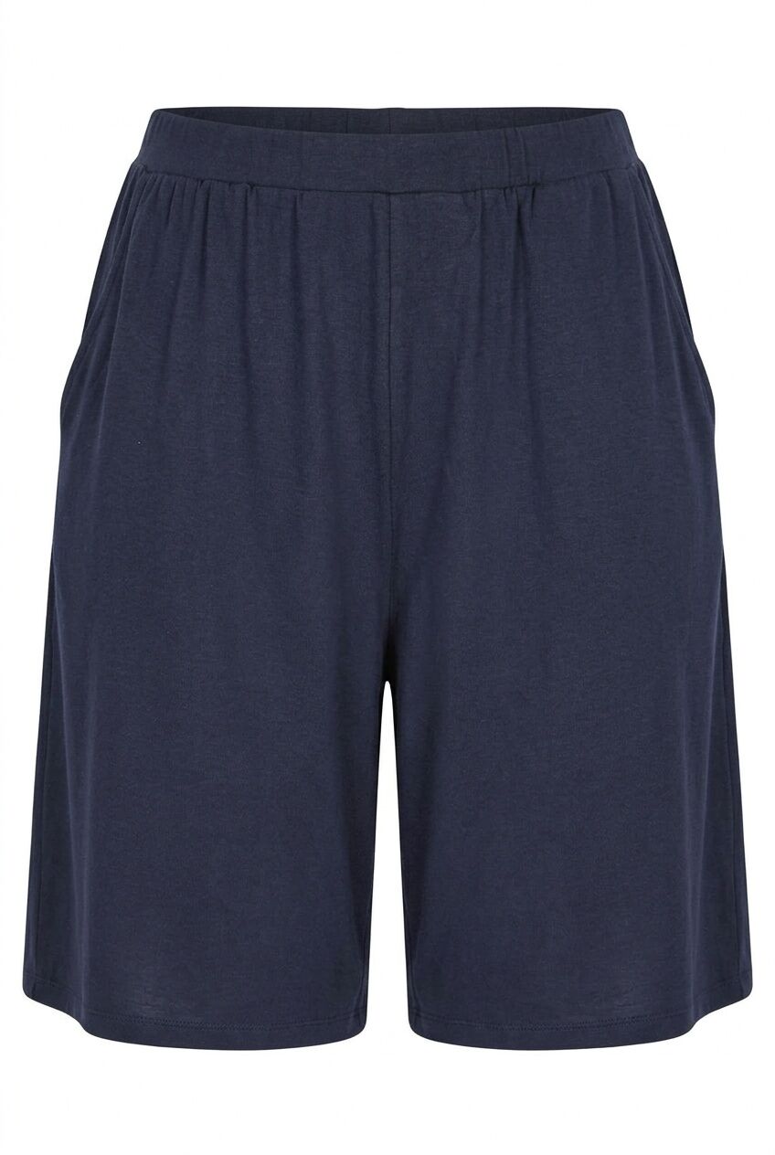 Plus Size Loose Fit Pocketed Elastic Waist Short Shorts