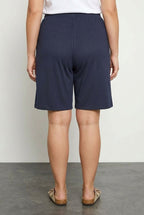 Plus Size Loose Fit Pocketed Elastic Waist Short Shorts