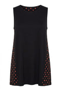 Plus Size Polka Dot Back Asymmetrical Cut Sleeveless Blouse