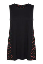 Plus Size Polka Dot Back Asymmetrical Cut Sleeveless Blouse
