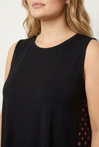 Plus Size Polka Dot Back Asymmetrical Cut Sleeveless Blouse