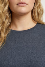 Plus Size Crew Neck Double Layered Striped T-shirt