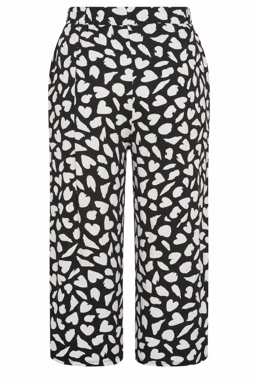 Plus Size Patterned Loose Fit Pocketed Stretchy Capri Pants