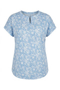 Plus Size Short Sleeve Notch V-Neck Patterned Blouse