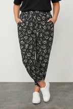 Plus Size Elasticated Hem Stretchy Lycra Fabric Pants