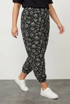Plus Size Elasticated Hem Stretchy Lycra Fabric Pants