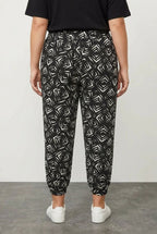 Plus Size Elasticated Hem Stretchy Lycra Fabric Pants
