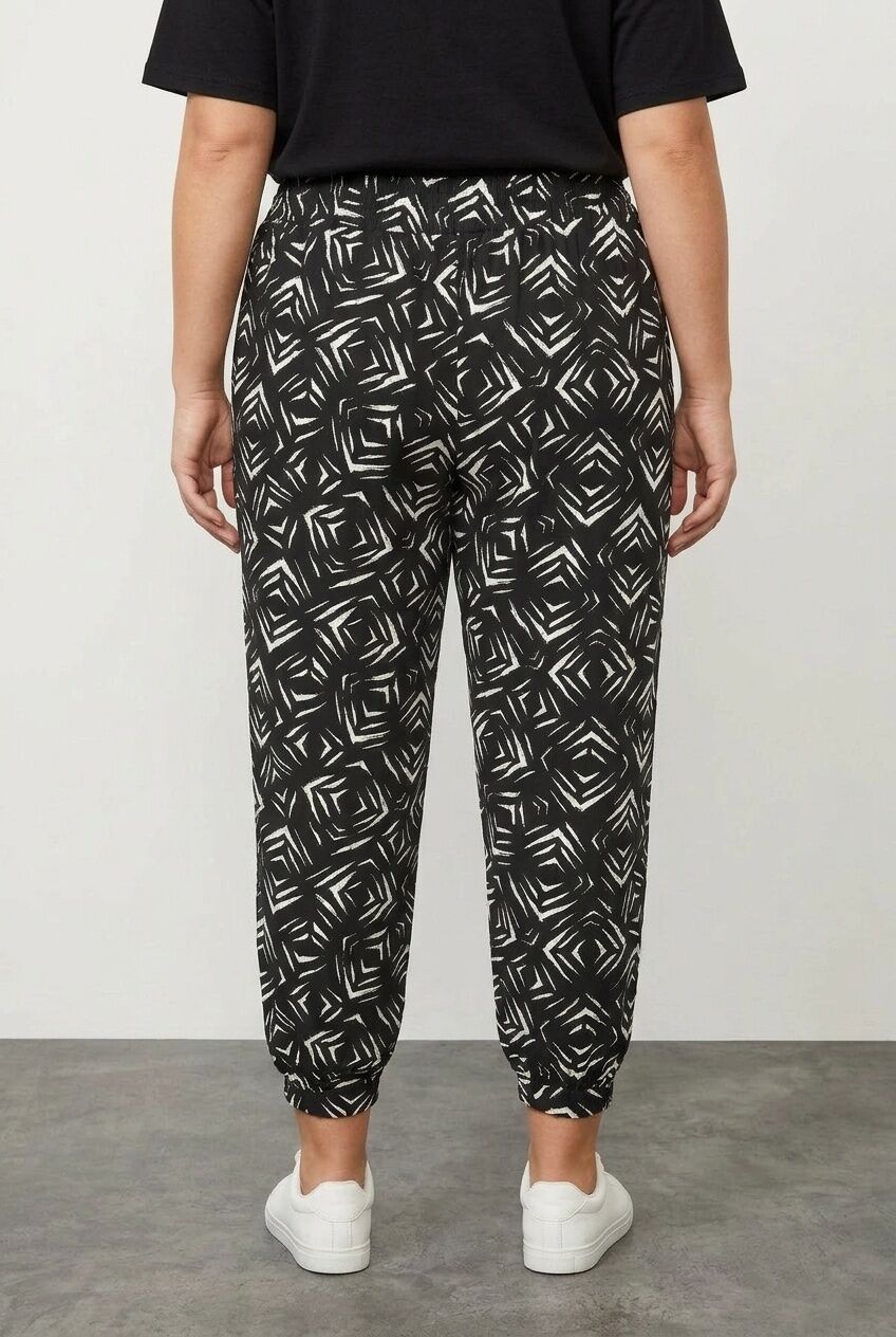 Plus Size Elasticated Hem Stretchy Lycra Fabric Pants