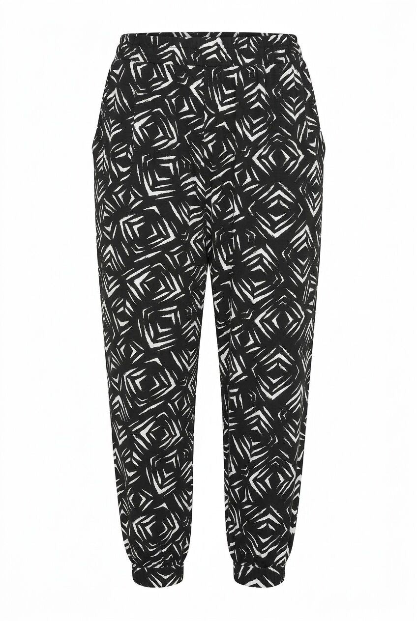Plus Size Elasticated Hem Stretchy Lycra Fabric Pants