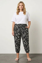 Plus Size Jogger Pants with Elasticated Hem and Waist Detail and Pockets