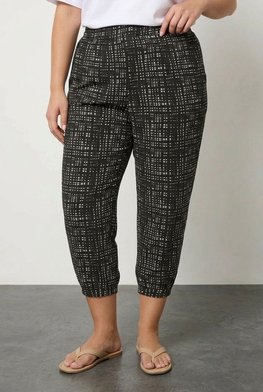 Plus Size Pocketed Jogger Pants with Elasticated Hem and Waist Detail