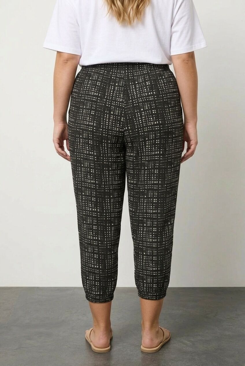 Plus Size Pocketed Jogger Pants with Elasticated Hem and Waist Detail