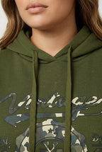Plus Size Long Sleeve Hooded Front Slogan Printed Sweatshirt