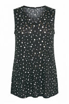 Plus Size V-Neck Lace Detailed Unlined Sleeveless Blouse