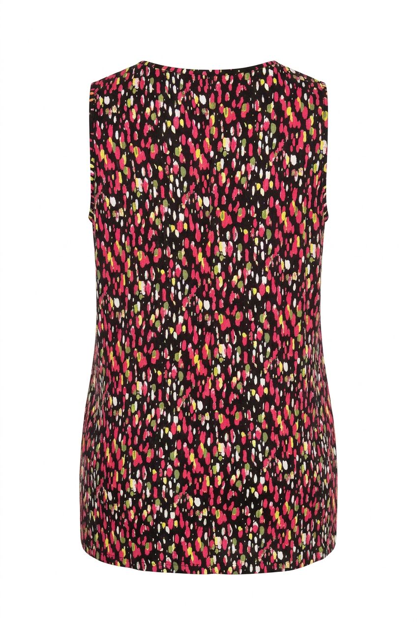 Plus Size V-Neck Patterned Sequin Embellished Sleeveless Blouse