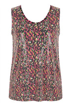 Plus Size V-Neck Patterned Sequin Embellished Sleeveless Blouse