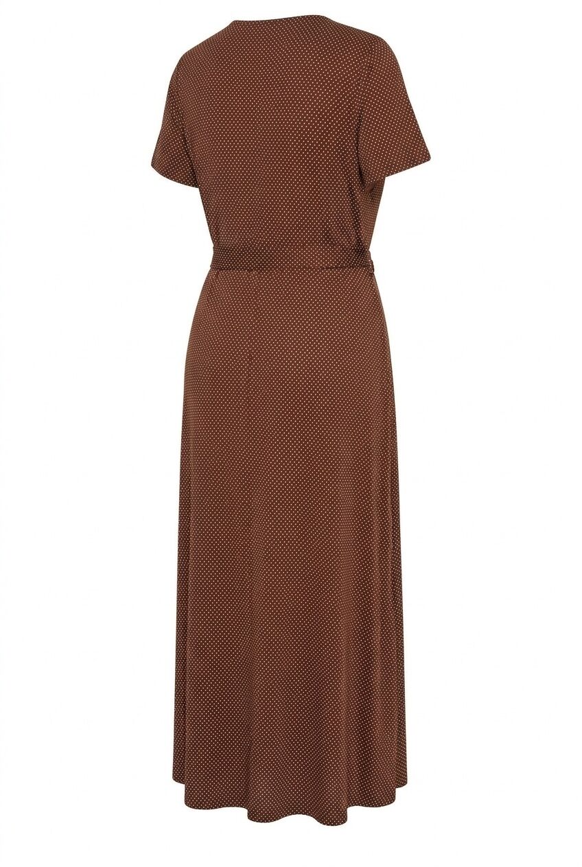 Plus Size V-Neck Belted Stretchy Wrap Dress