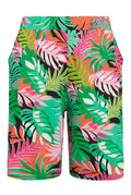 Plus Size Patterned Loose Fit Stretchy Shorts with Elastic Waist