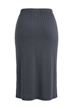 Plus Size Elastic Waist Relaxed Fit Midi Length Skirt