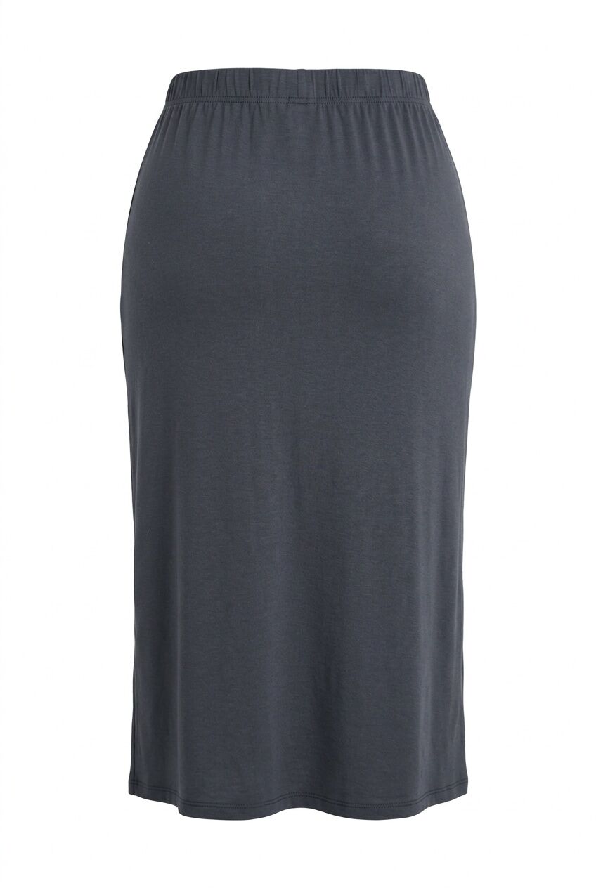 Plus Size Elastic Waist Relaxed Fit Midi Length Skirt