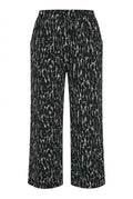 Plus Size Patterned Wide Leg Pants with Elastic Waist and Pockets