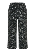 Plus Size Patterned Wide Leg Pants with Elastic Waist and Pockets