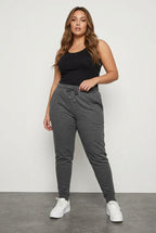 Plus Size Tapered Leg Jogger Sweatpants with Elastic Waist and Cuffs