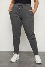 Plus Size Tapered Leg Jogger Sweatpants with Elastic Waist and Cuffs