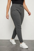 Plus Size Tapered Leg Jogger Sweatpants with Elastic Waist and Cuffs