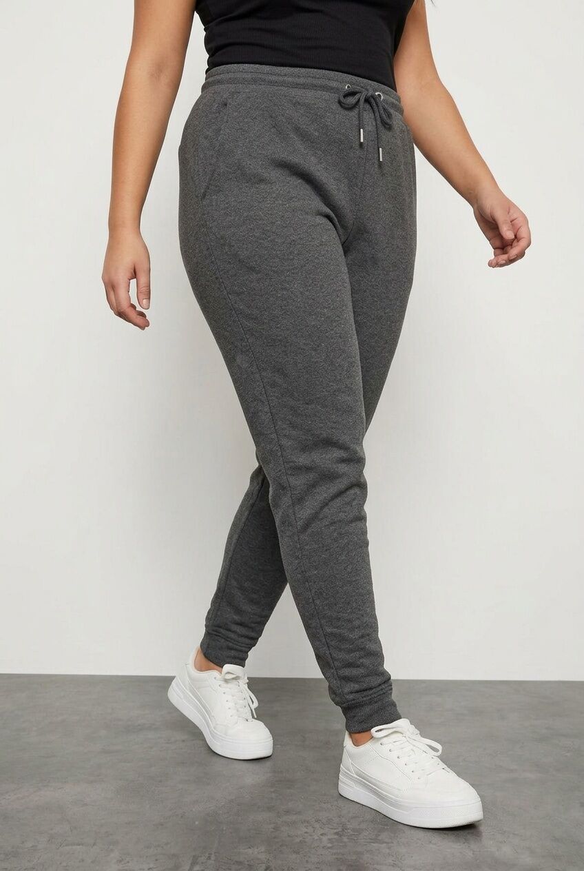 Plus Size Tapered Leg Jogger Sweatpants with Elastic Waist and Cuffs