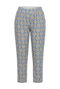 Plus Size Elastic Waist and Cuffed Patterned Pocketed Pants