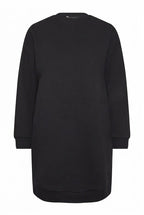 Plus Size Crew Neck Long Sleeve Short Sweat Dress